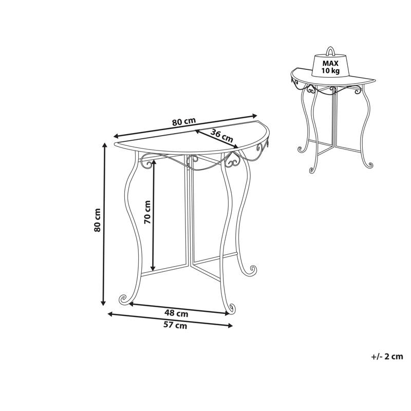 Bistrobord utomhus Folelli 80 cm Järn - Beige - Utemöbler - Balkong - Balkongmöbler - Balkongbord