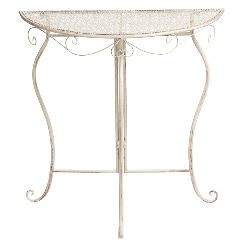 Bistrobord utomhus Folelli 80 cm Järn - Beige - Utemöbler - Balkong - Balkongmöbler - Balkongbord