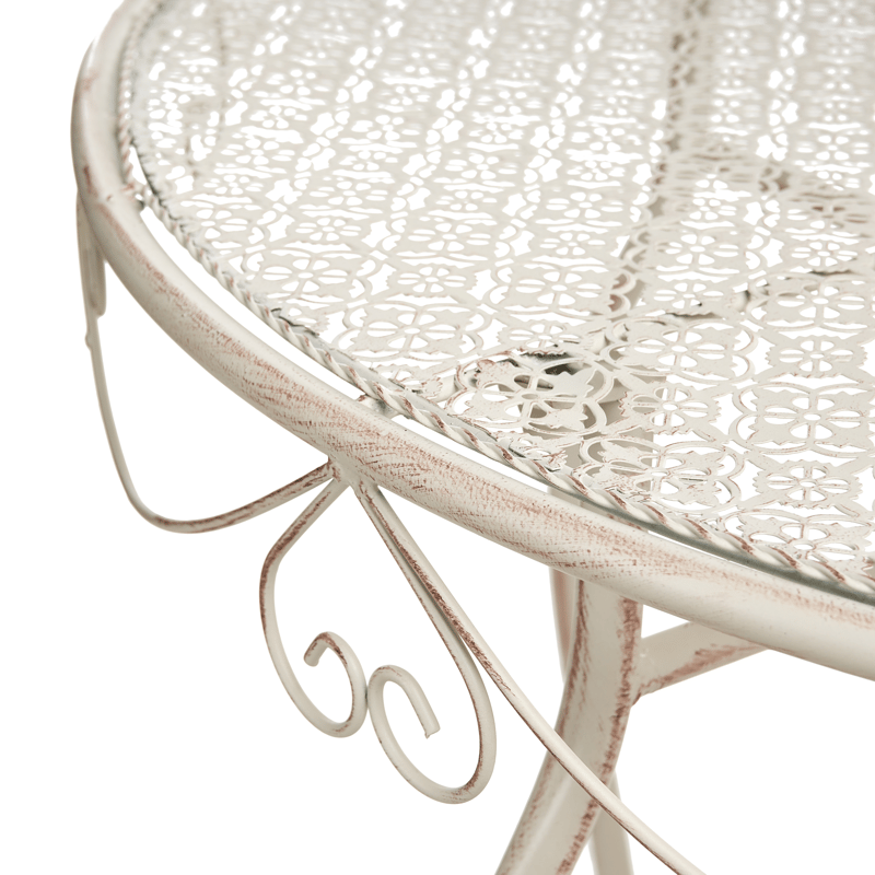 Bistrobord utomhus Folelli 80 cm Järn - Beige - Utemöbler - Balkong - Balkongmöbler - Balkongbord