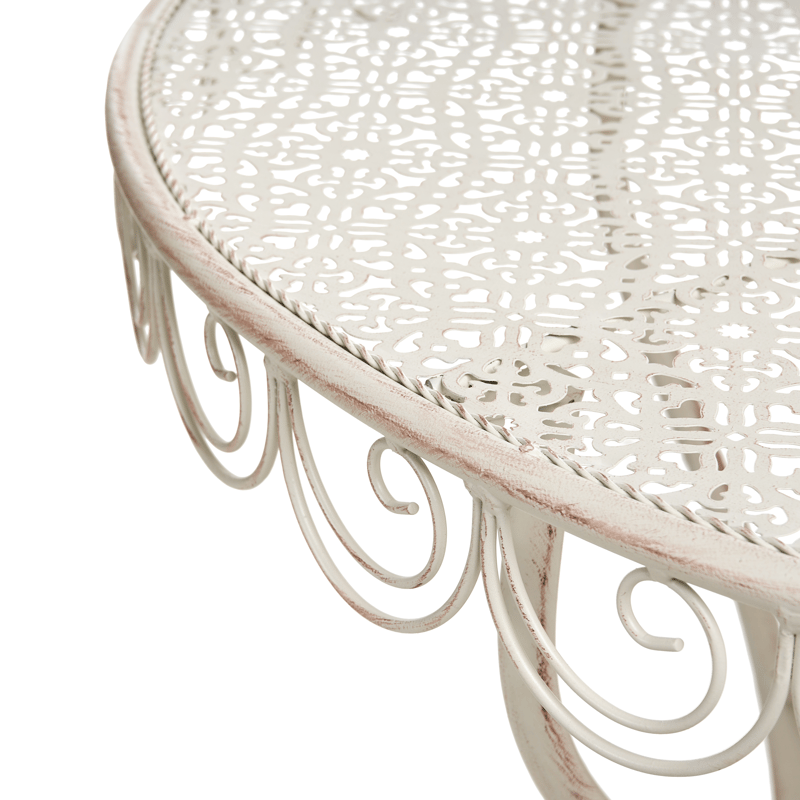 Bistrobord utomhus Juina 80 cm Järn - Beige - Utemöbler - Balkong - Balkongmöbler - Balkongbord