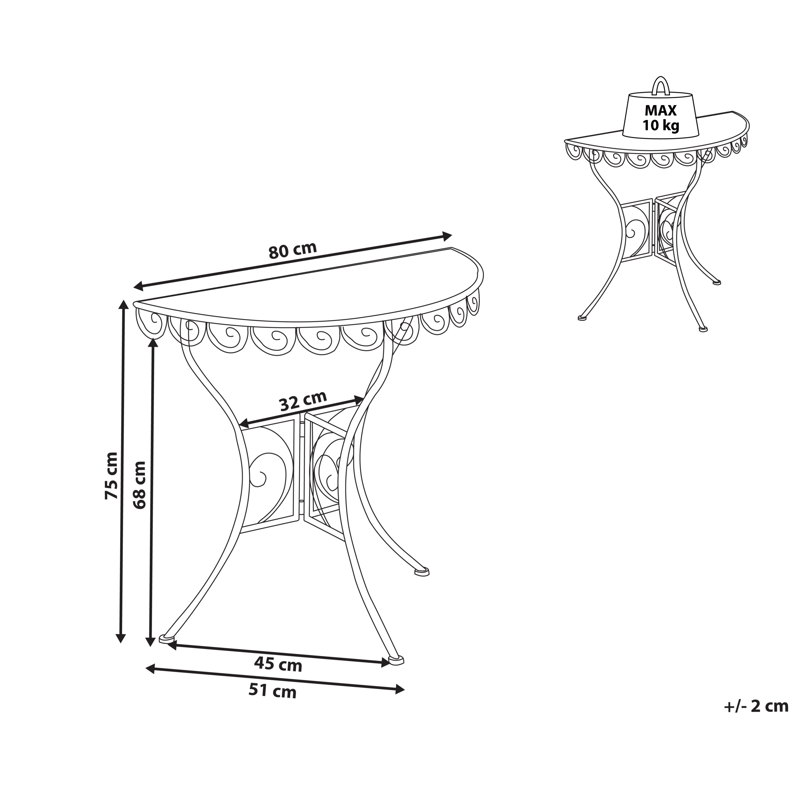 Bistrobord utomhus Juina 80 cm Järn - Beige - Utemöbler - Balkong - Balkongmöbler - Balkongbord