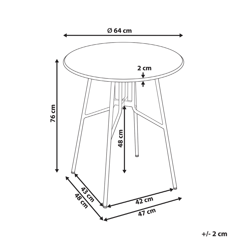 Bistrobord utomhus Taltal 64 cm - Grå - Utemöbler - Balkong - Balkongmöbler - Balkongbord
