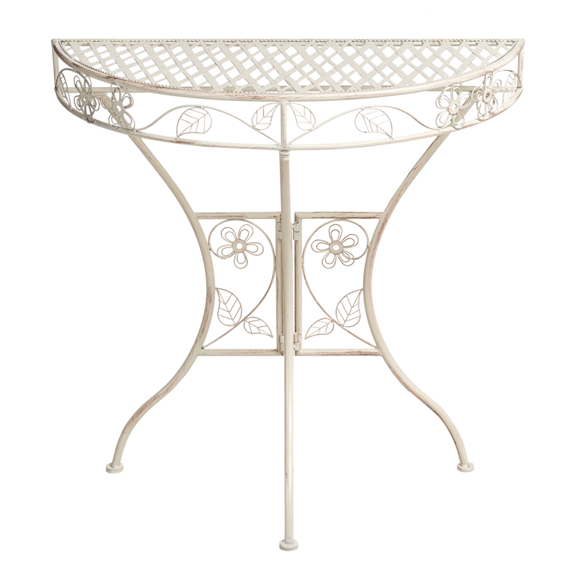 Bistrobord utomhus Yaviza 80 cm Järn - Beige - Utemöbler - Balkong - Balkongmöbler - Balkongbord