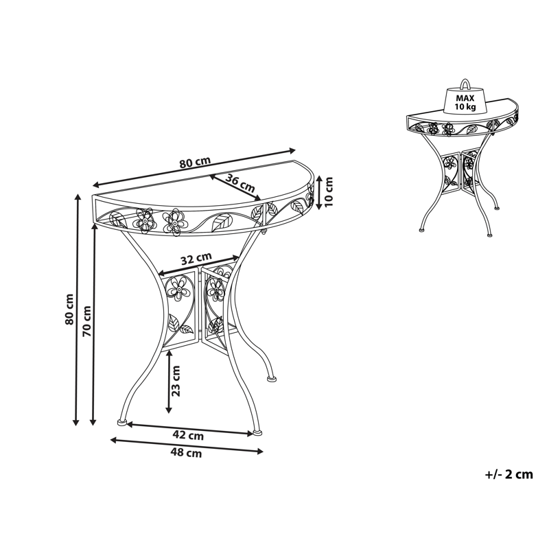 Bistrobord utomhus Yaviza 80 cm Järn - Beige - Utemöbler - Balkong - Balkongmöbler - Balkongbord