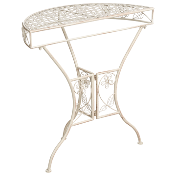 Bistrobord utomhus Yaviza 80 cm Järn - Beige - Utemöbler - Balkong - Balkongmöbler - Balkongbord