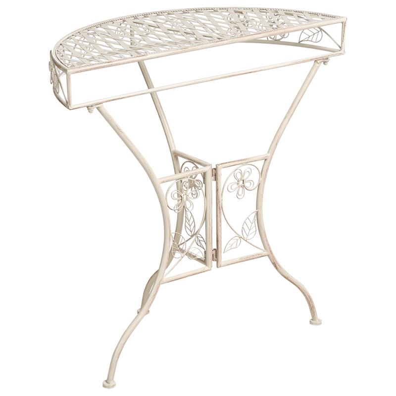 Bistrobord utomhus Yaviza 80 cm Järn - Beige - Utemöbler - Balkong - Balkongmöbler - Balkongbord