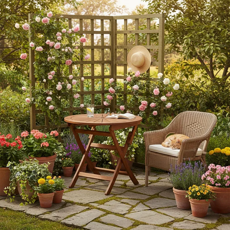 Bord Fabiola D80x72 cm Akacia - brun - Utemöbler - Balkong - Balkongmöbler - Balkongbord