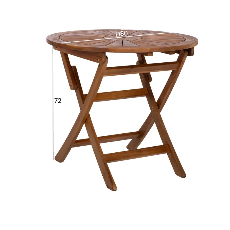 Bord Fabiola D80x72 cm Akacia - brun - Utemöbler - Balkong - Balkongmöbler - Balkongbord