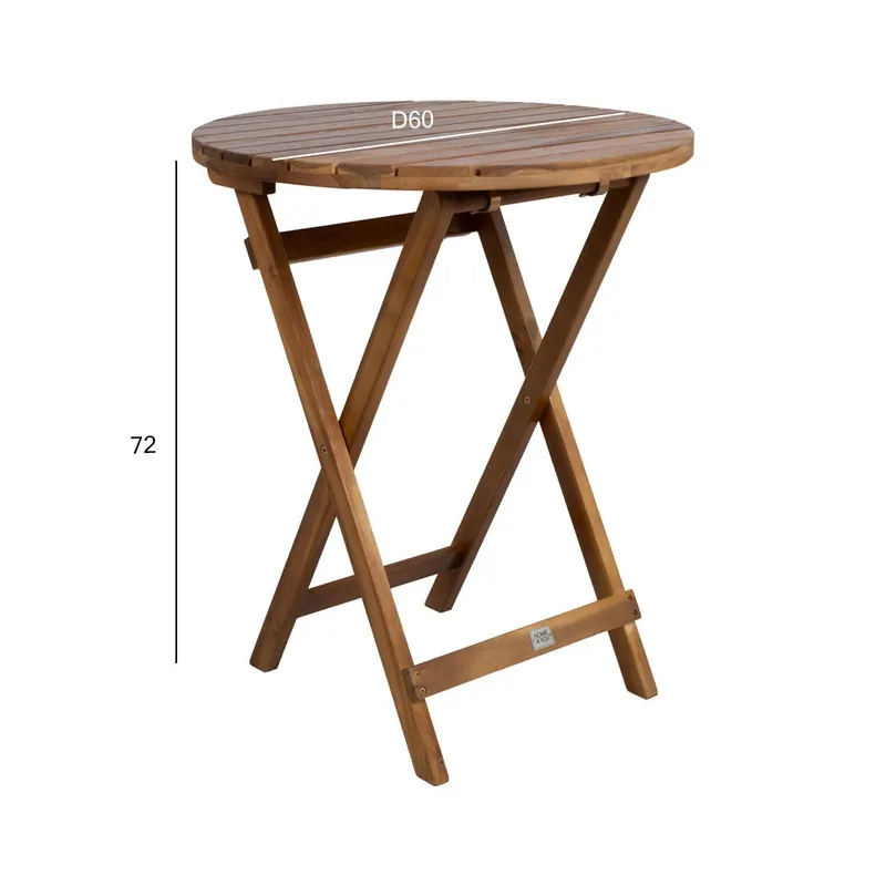 Bord Gwen D60x72 cm Akacia - brun - Utemöbler - Balkong - Balkongmöbler - Balkongbord