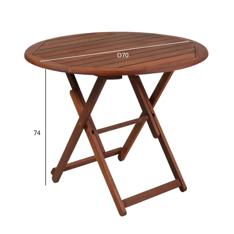 Bord Nantes D70x74 cm meranti - brun - Utemöbler - Balkong - Balkongmöbler - Balkongbord