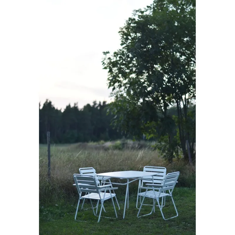 Bordsgruppset Varax Retro 403 + 4 st 305 Vit - Vit - Utemöbler - Balkong - Balkongmöbler - Balkonggrupp & balkongset