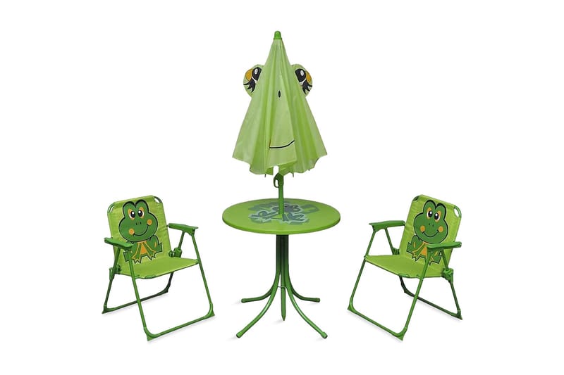 Cafébord för barn med parasoll 3 delar grön - Grön - Balkonggrupp & balkongset - Cafeset