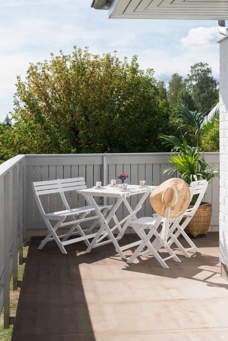 Cafébord Hillerstorp Åre Vit 95 x 72 cm - Vit - Utemöbler - Balkong - Balkongmöbler - Balkongbord