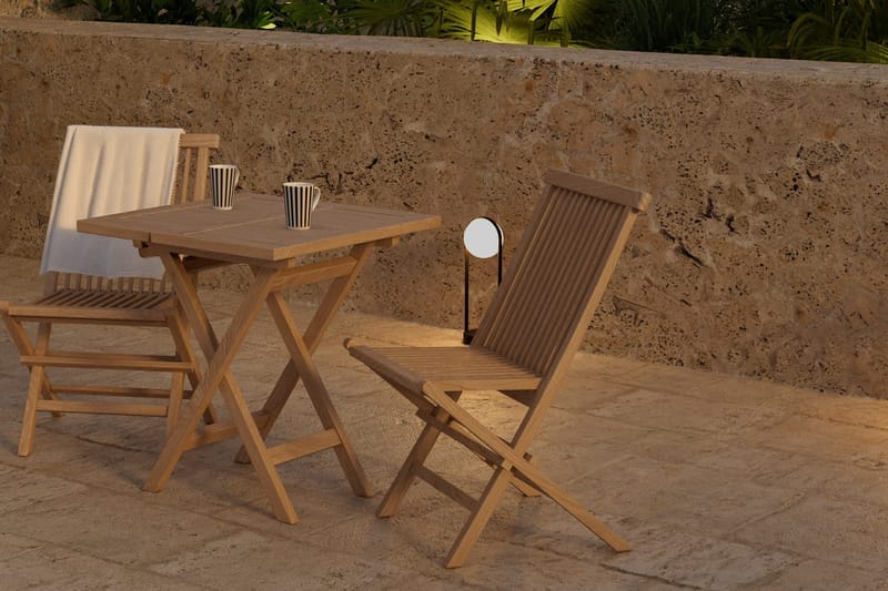 Cafébord Kenya 70 cm Utomhus med 2 Kenya Utestol Hopfällbar - Utemöbler - Balkong - Balkongmöbler - Balkonggrupp & balkongset