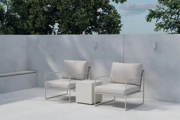 Cafégrupp Lissabon Utomhus - Beige - Utemöbler - Balkong - Balkongmöbler - Balkonggrupp & balkongset