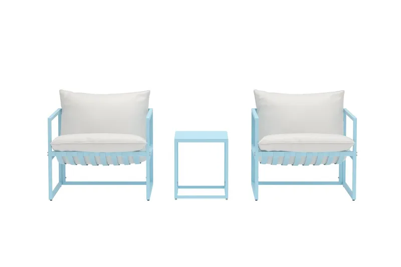 Cafégrupp Messina Utomhus - Ljusblå - Utemöbler - Balkong - Balkongmöbler - Balkonggrupp & balkongset