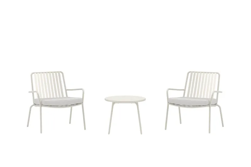 Cafégrupp Mykonos Utomhus - Vit - Utemöbler - Balkong - Balkongmöbler - Balkonggrupp & balkongset