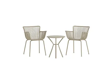 Cafégrupp Sifnos Utomhus - Beige - Utemöbler - Balkong - Balkongmöbler - Balkonggrupp & balkongset