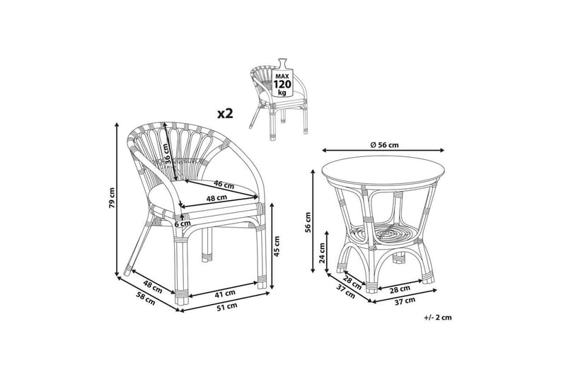 Cafégrupp Pecorini - Utemöbler - Balkong - Balkongmöbler - Balkonggrupp & balkongset