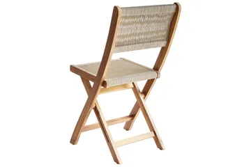 Cafégrupp Prossedi - Beige, ljust trä - Utemöbler - Balkong - Balkongmöbler - Balkonggrupp & balkongset