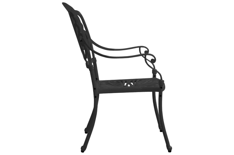 Caféset 3 delar gjuten aluminium svart - Svart - Utemöbler - Balkong - Balkongmöbler - Balkonggrupp & balkongset