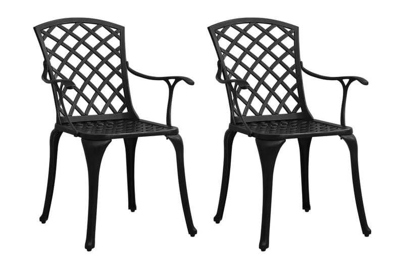 Caféset 3 delar gjuten aluminium svart - Svart - Utemöbler - Balkong - Balkongmöbler - Balkonggrupp & balkongset