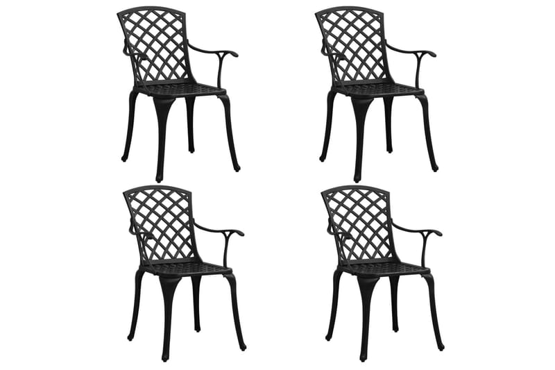Caféset 5 delar gjuten aluminium svart - Svart - Utemöbler - Balkong - Balkongmöbler - Balkonggrupp & balkongset