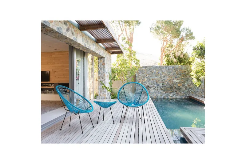 Cafeset Acapulco II Blå/Svart - Blå/Svart - Utemöbler - Balkong - Balkongm öbler - Balkonggrupp & balkongset