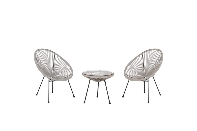Cafeset Acapulco II Ljusgrå/svart - Ljusgrå/svart - Utemöbler - Balkong - Balkongmöbler - Balkonggrupp & balkongset