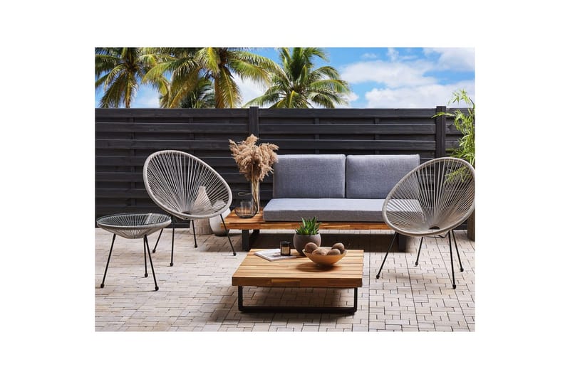 Cafeset Acapulco II Ljusgrå/svart - Ljusgrå/svart - Utemöbler - Balkong - Balkongmöbler - Balkonggrupp & balkongset