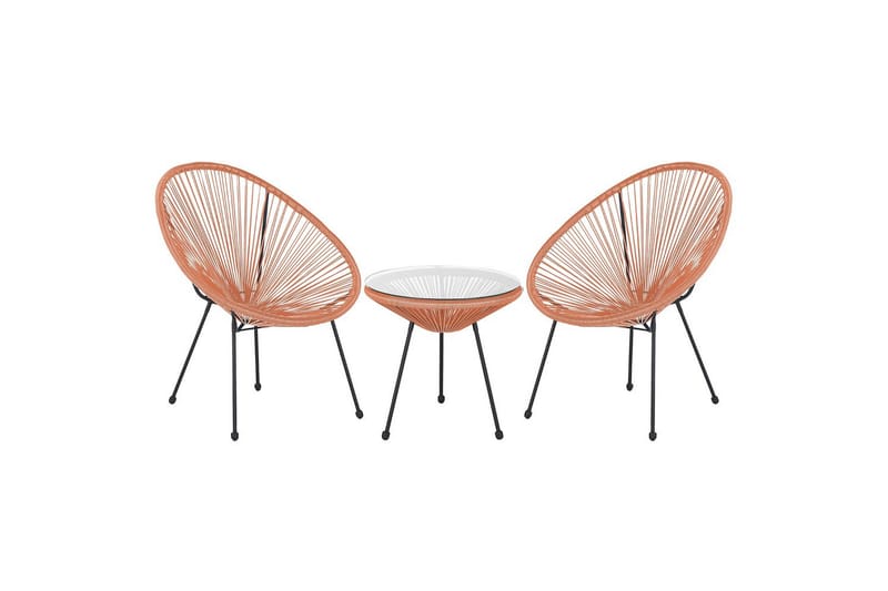 Cafeset Acapulco II Orange/Svart - Orange/Svart - Utemöbler - Balkong - Balkongmöbler - Balkonggrupp & balkongset