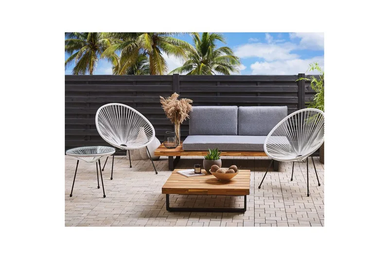 Cafeset Acapulco II Vit/Svart - Vit/Svart - Utemöbler - Balkong - Balkongmöbler - Balkonggrupp & balkongset