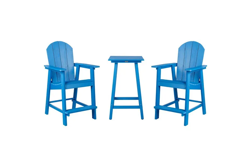 Cafeset Adirondack Blå - Blå - Utemöbler - Balkong - Balkongmöbler - Balkonggrupp & balkongset