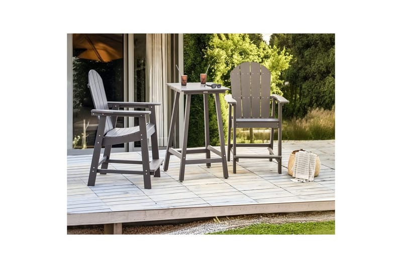 Cafeset Adirondack Mörkgrå - Mörkgrå - Utemöbler - Balkong - Balkongmöbler - Balkonggrupp & balkongset