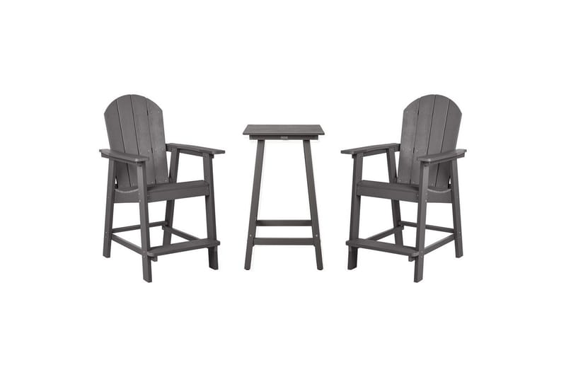 Cafeset Adirondack Mörkgrå - Mörkgrå - Utemöbler - Balkong - Balkongmöbler - Balkonggrupp & balkongset