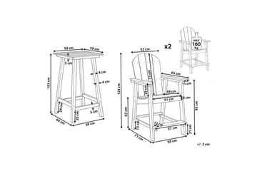 Cafeset Adirondack Röd - Röd - Utemöbler - Balkong - Balkongmöbler - Balkonggrupp & balkongset