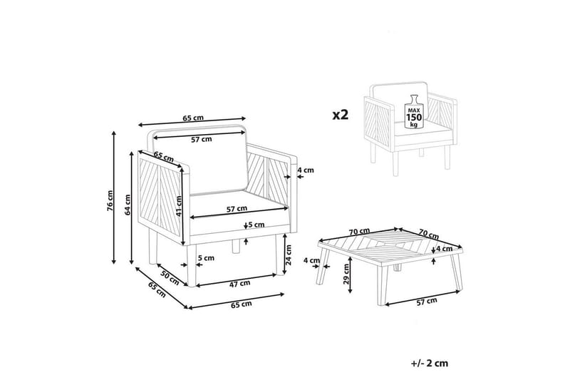 Cafeset Baratti - Utemöbler - Balkong - Balkongmöbler - Balkonggrupp & balkongset