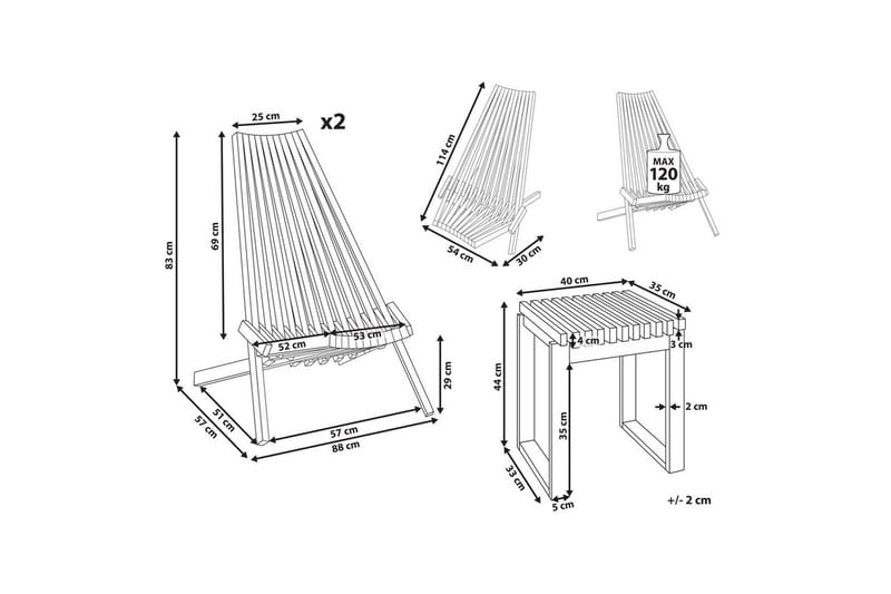 Cafeset Bellano - Utemöbler - Balkong - Balkongmöbler - Balkonggrupp & balkongset