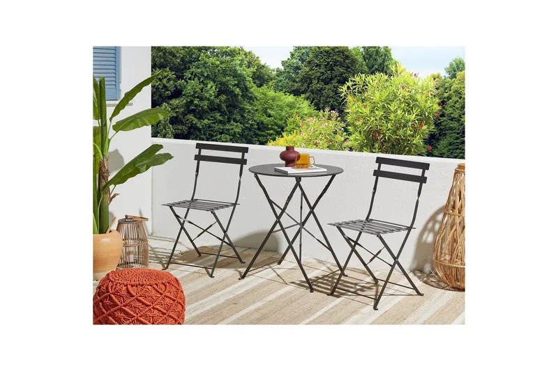 Cafeset Fiori Svart - Svart - Utemöbler - Balkong - Balkongmöbler - Balkonggrupp & balkongset