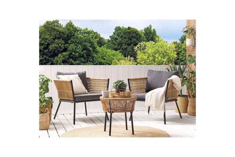 Cafeset Gargano Brun/grå - Brun/grå - Utemöbler - Balkong - Balkongmöbler - Balkonggrupp & balkongset