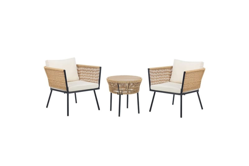 Cafeset Gargano Ljusbeige/naturlig - Ljusbeige/naturlig - Utemöbler - Balkong - Balkongmöbler - Balkonggrupp & balkongset