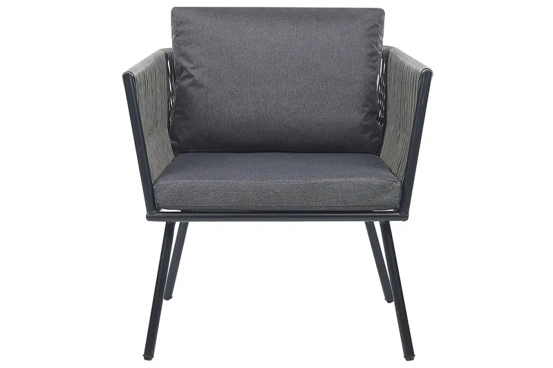 Cafeset Gargano Ljusgrå/svart - Ljusgrå/svart - Utemöbler - Balkong - Balkongmöbler - Balkonggrupp & balkongset