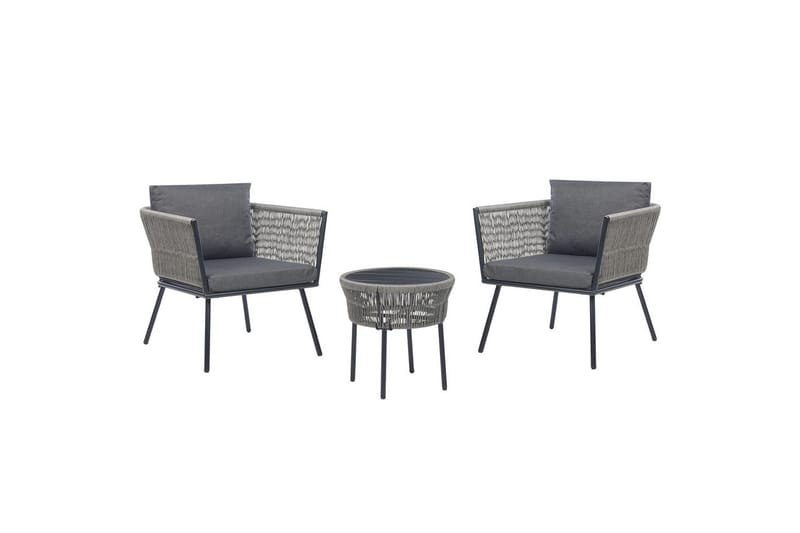 Cafeset Gargano Ljusgrå/svart - Ljusgrå/svart - Utemöbler - Balkong - Balkongmöbler - Balkonggrupp & balkongset