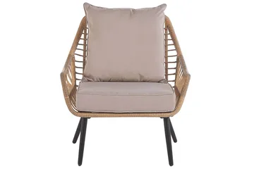 Cafeset Laureto Natur/Beige/Svart/Beige - Natur/Beige/Svart/Beige - Utemöbler - Balkong - Balkongmöbler - Balkonggrupp & balkongset