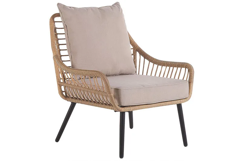 Cafeset Laureto Natur/Beige/Svart/Beige - Natur/Beige/Svart/Beige - Utemöbler - Balkong - Balkongmöbler - Balkonggrupp & balkongset