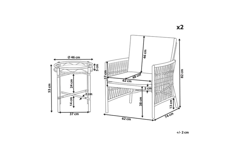 Cafeset Levico - Utemöbler - Balkong - Balkongmöbler - Balkonggrupp & balkongset