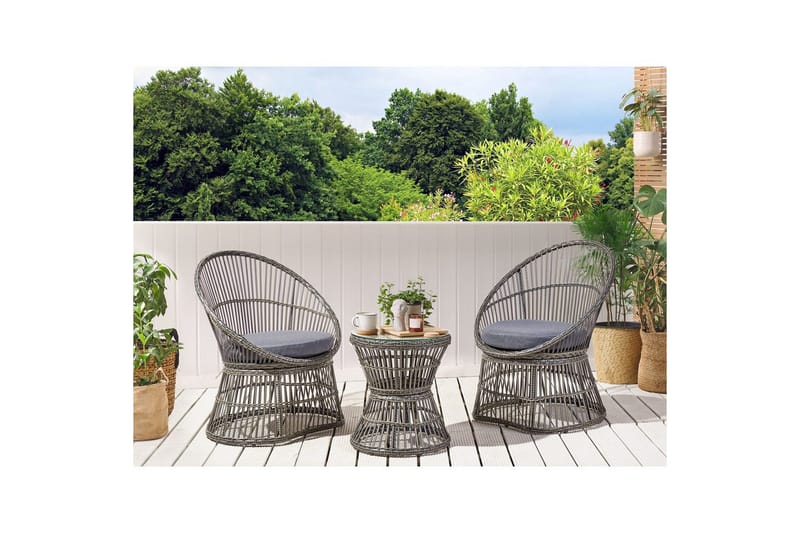 Cafeset Mesyna Beige/grå - Beige/grå - Utemöbler - Balkong - Balkongmöbler - Balkonggrupp & balkongset