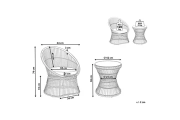 Cafeset Mesyna Vit/Beige - Vit/Beige - Utemöbler - Balkong - Balkongmöbler - Balkonggrupp & balkongset