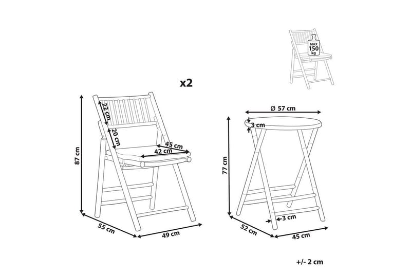Cafeset Savelletri - Utemöbler - Balkong - Balkongmöbler - Balkonggrupp & balkongset