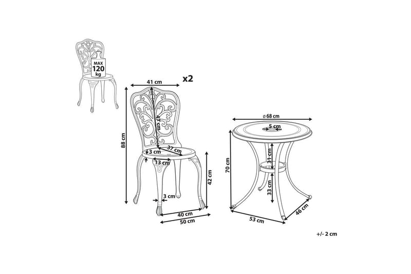 Cafeset Triora/Andalo - Utemöbler - Balkong - Balkongmöbler - Balkonggrupp & balkongset